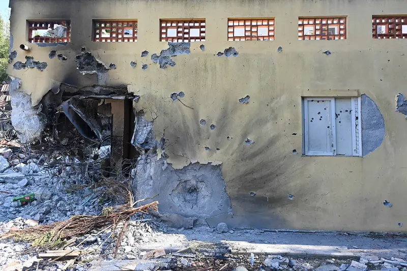A building in Kibbutz Be'eri, 11 October 2023