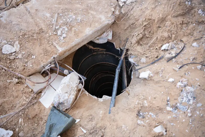 A tunnel shaft found by IDF troops in Gaza, February 2024